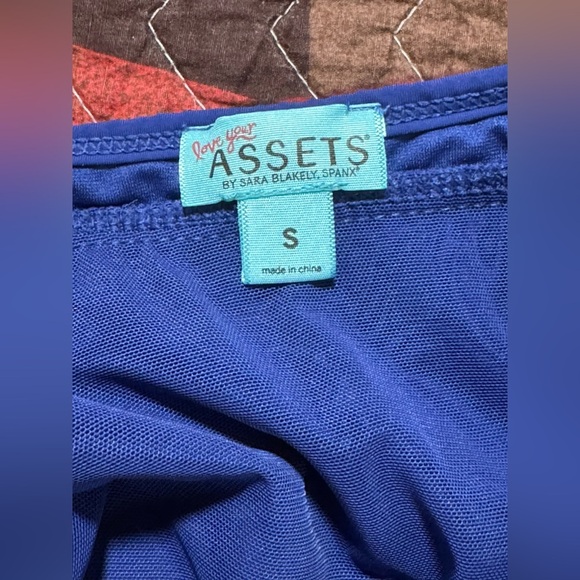 Spanx Love Your Assets Padded Push Up Swim Dress Swimsuit Small Blue Slim - Picture 6 of 15